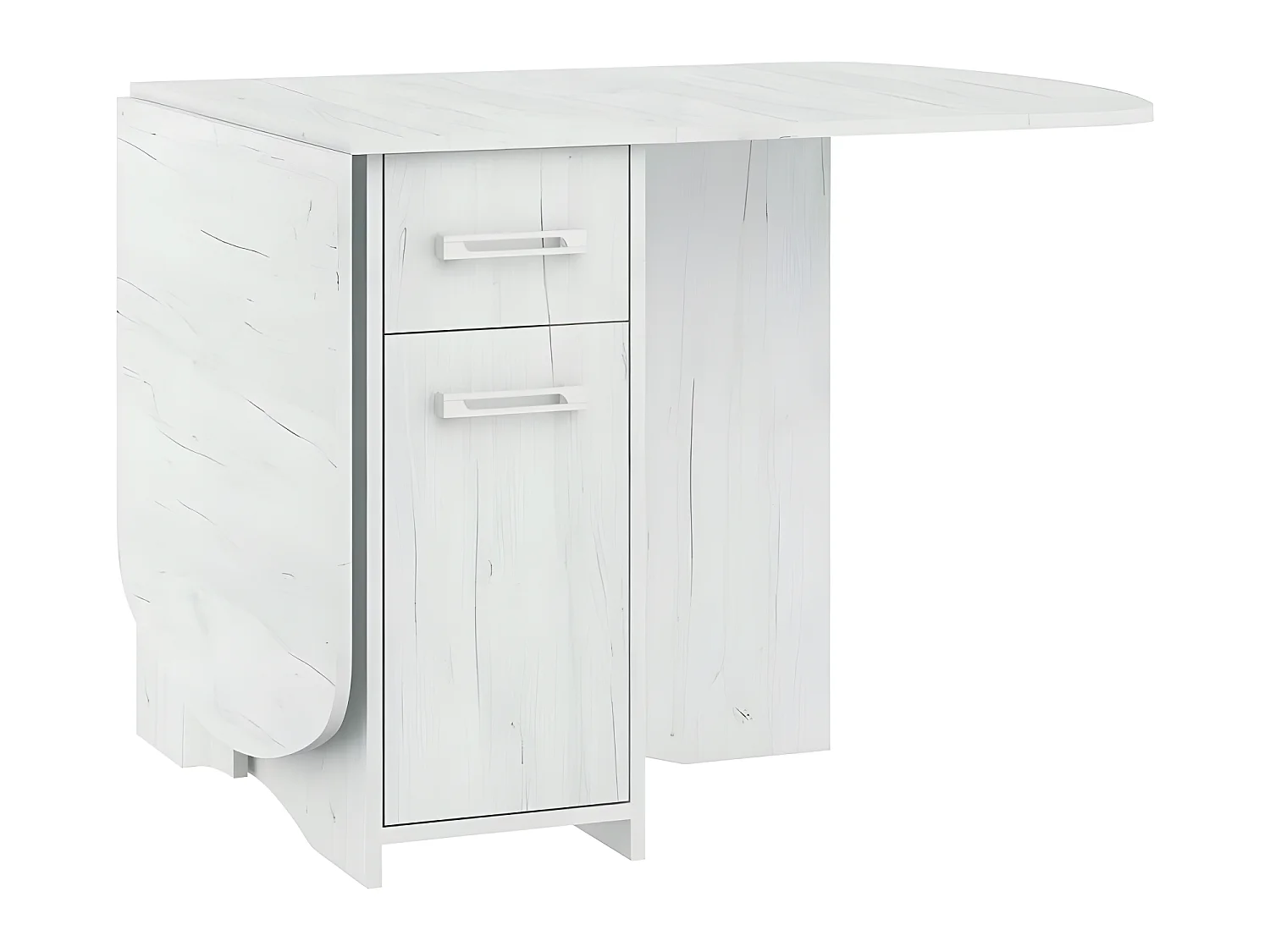 Table à manger ovale pliante avec 2 tiroirs Blanc artisan 160x80cm modèle:HOMNI 2 Table pliable