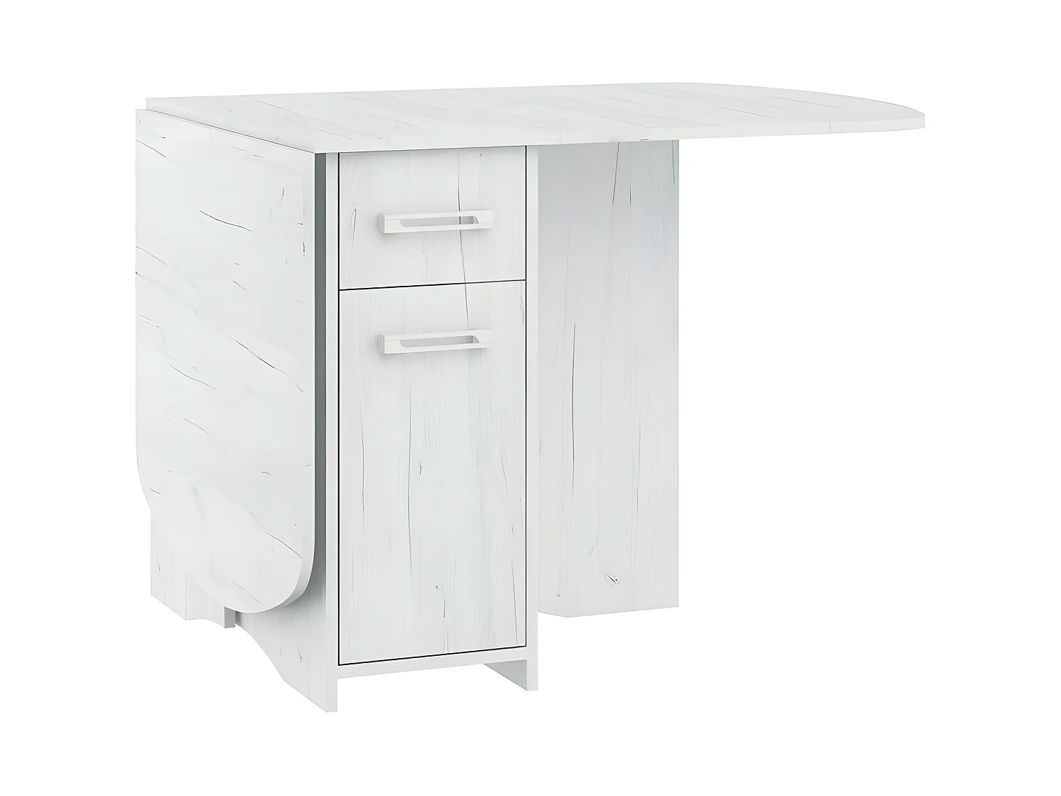 Table à manger ovale pliante avec 2 tiroirs Blanc artisan 160x80cm modèle:HOMNI 2 Table pliable