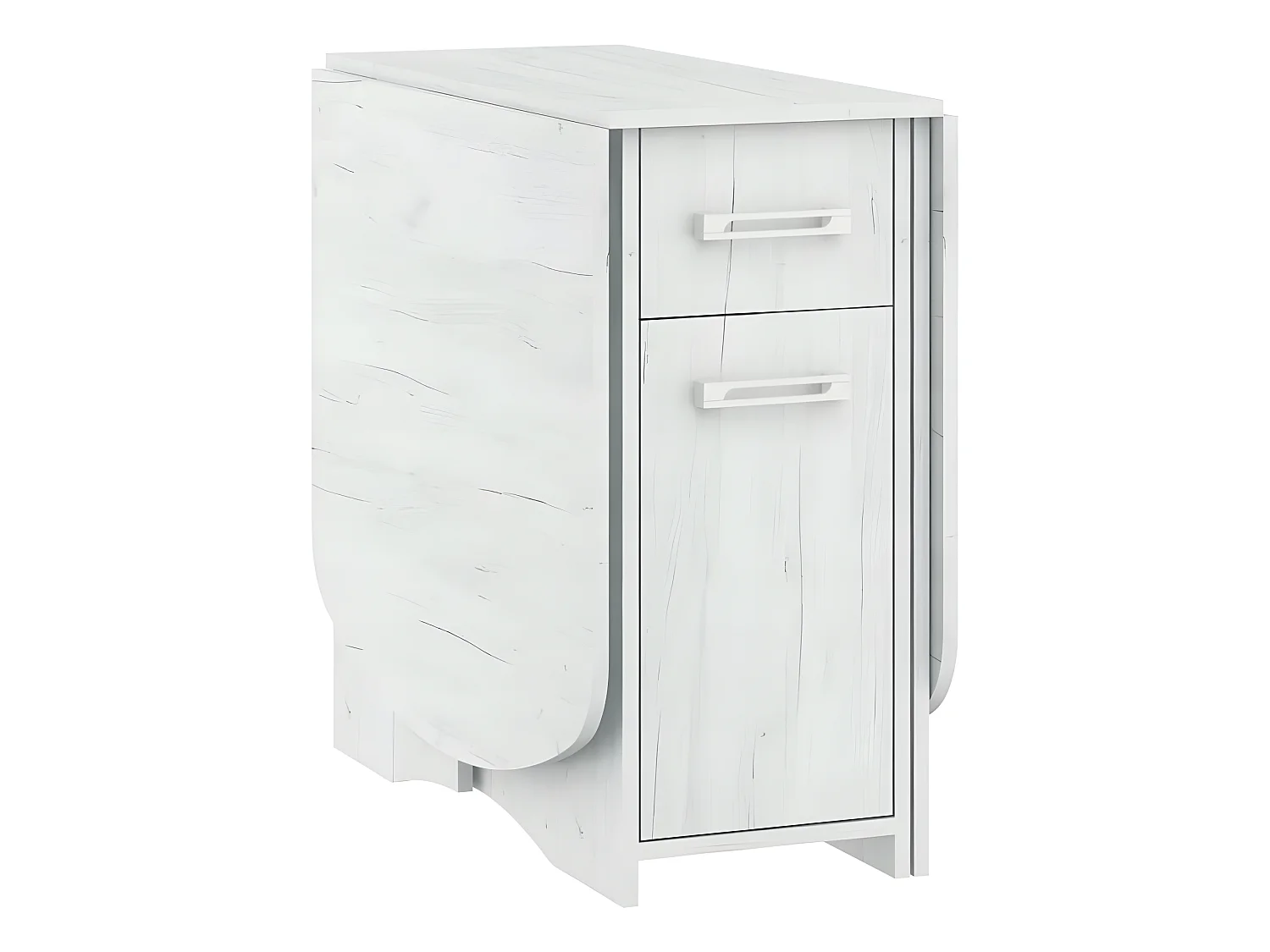 Table à manger ovale pliante avec 2 tiroirs Blanc artisan 160x80cm modèle:HOMNI 2 Table pliable