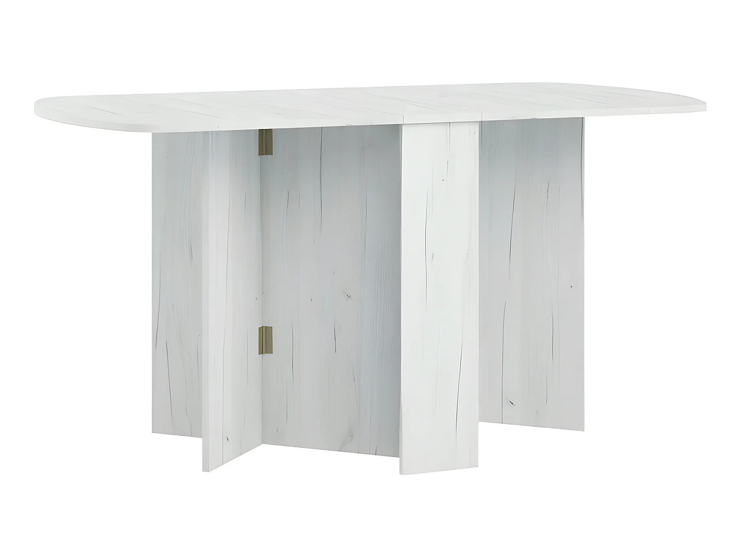 Table à manger ovale pliante Blanc artisan 150x80cm modèle:HOMNI 2 Table pliable papillon