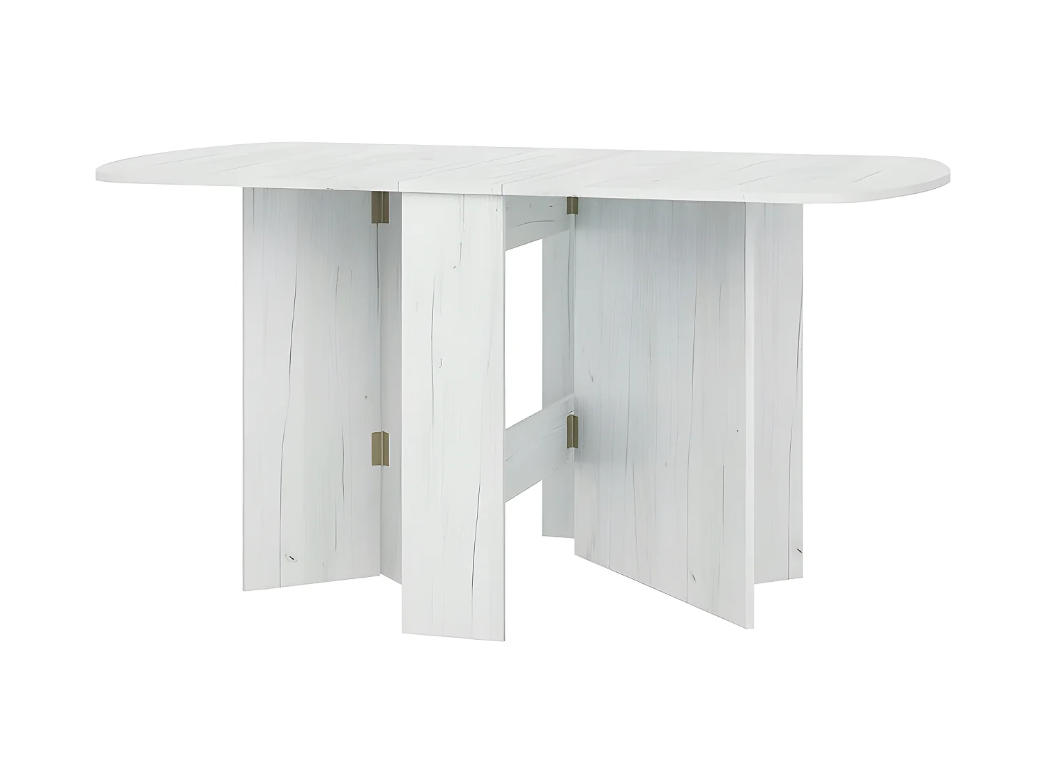 Table à manger ovale pliante Blanc artisan 150x80cm modèle:HOMNI 2 Table pliable papillon