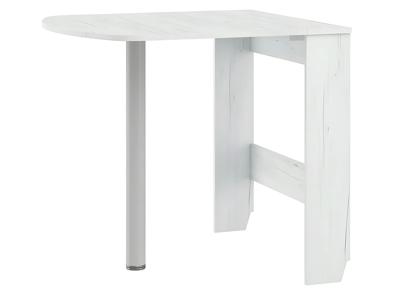 Table à manger semi-ovale pliante Blanc artisan 81x80cm modèle:HOMNI 6 Table pliable papillon
