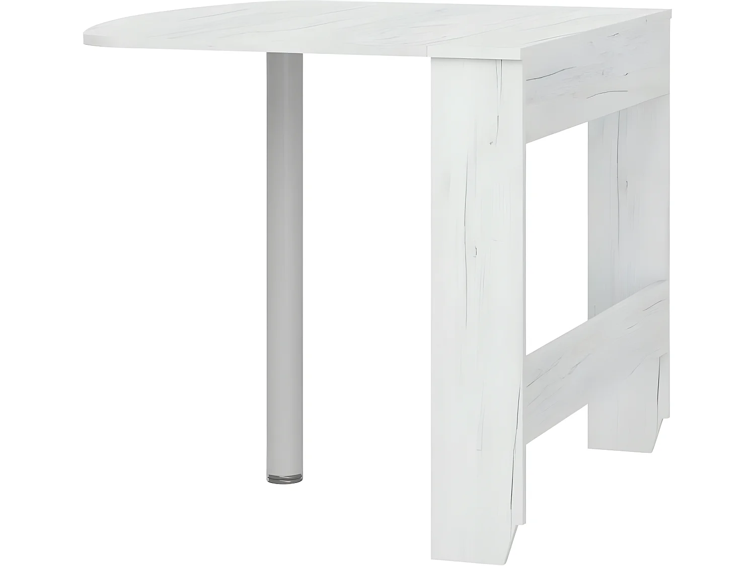 Table à manger semi-ovale pliante Blanc artisan 81x80cm modèle:HOMNI 6 Table pliable papillon