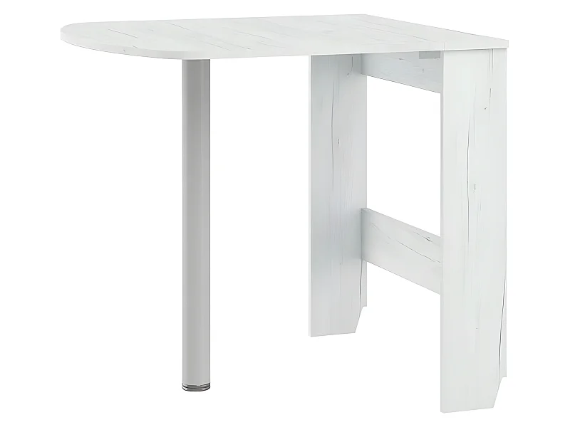 Table à manger semi-ovale pliante Blanc artisan 81x80cm modèle:HOMNI 6 Table pliable papillon