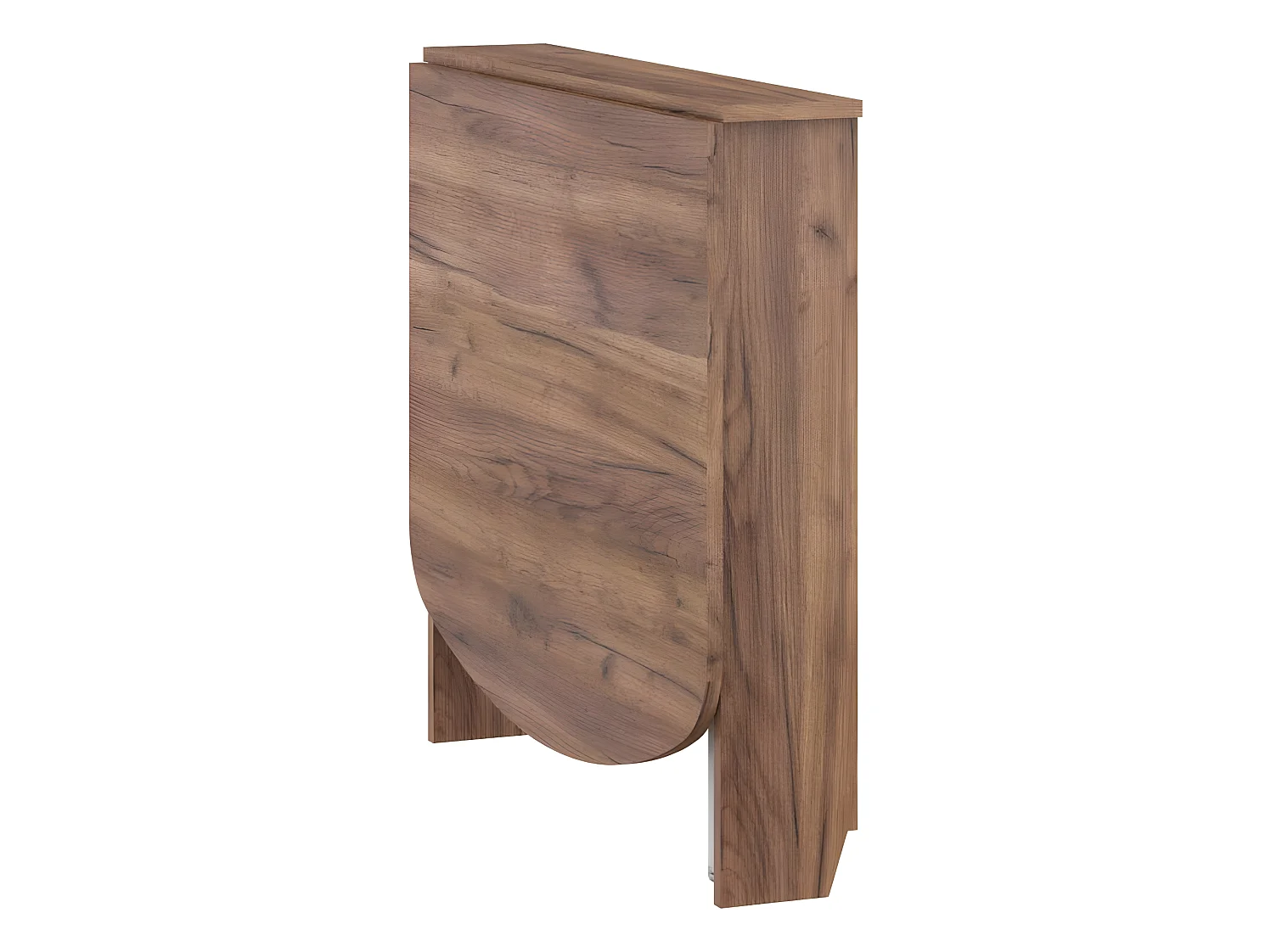 Table à manger semi-ovale pliante couleur tabac foncé 81x80cm modèle:HOMNI 6 Table pliable papillon