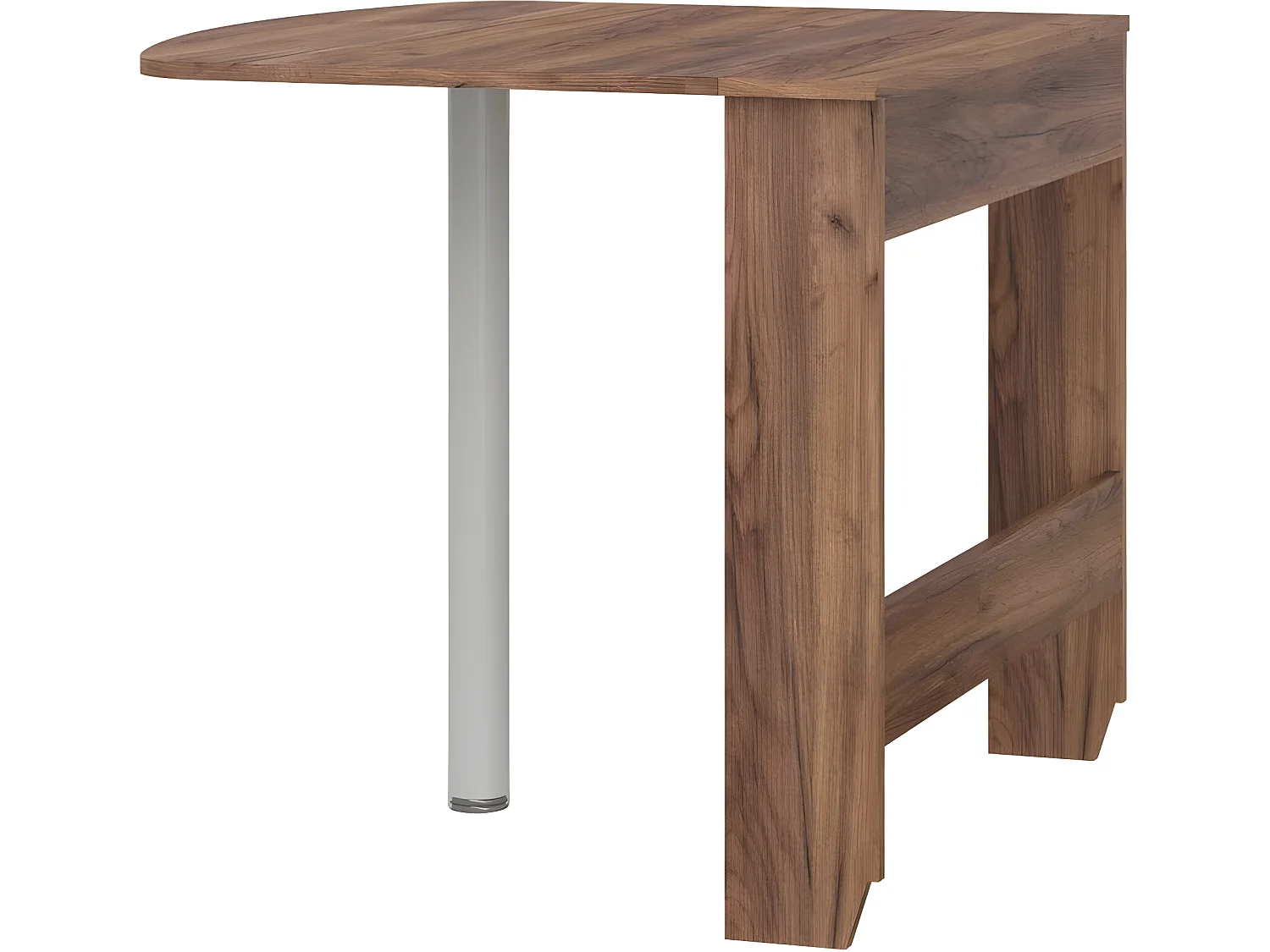 Table à manger semi-ovale pliante couleur tabac foncé 81x80cm modèle:HOMNI 6 Table pliable papillon