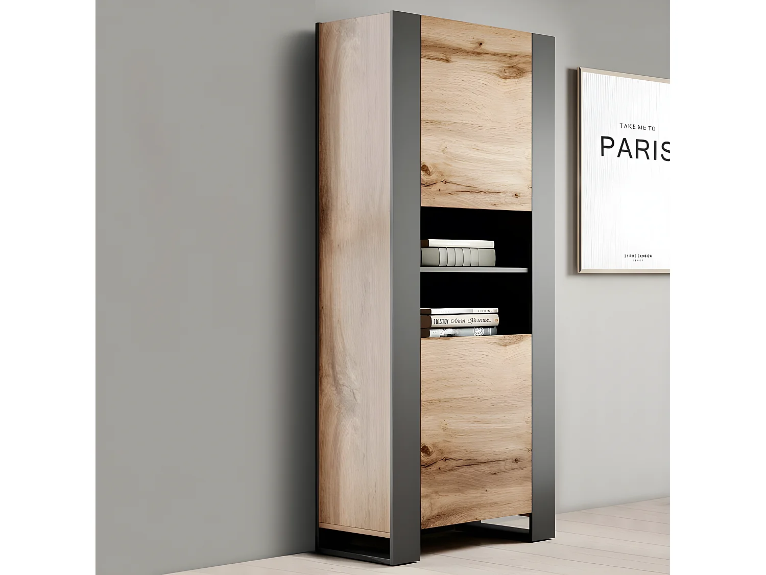 Vitrine WOODY cm avec étagère vitrine, bibliothèque Wotan de haute qualité