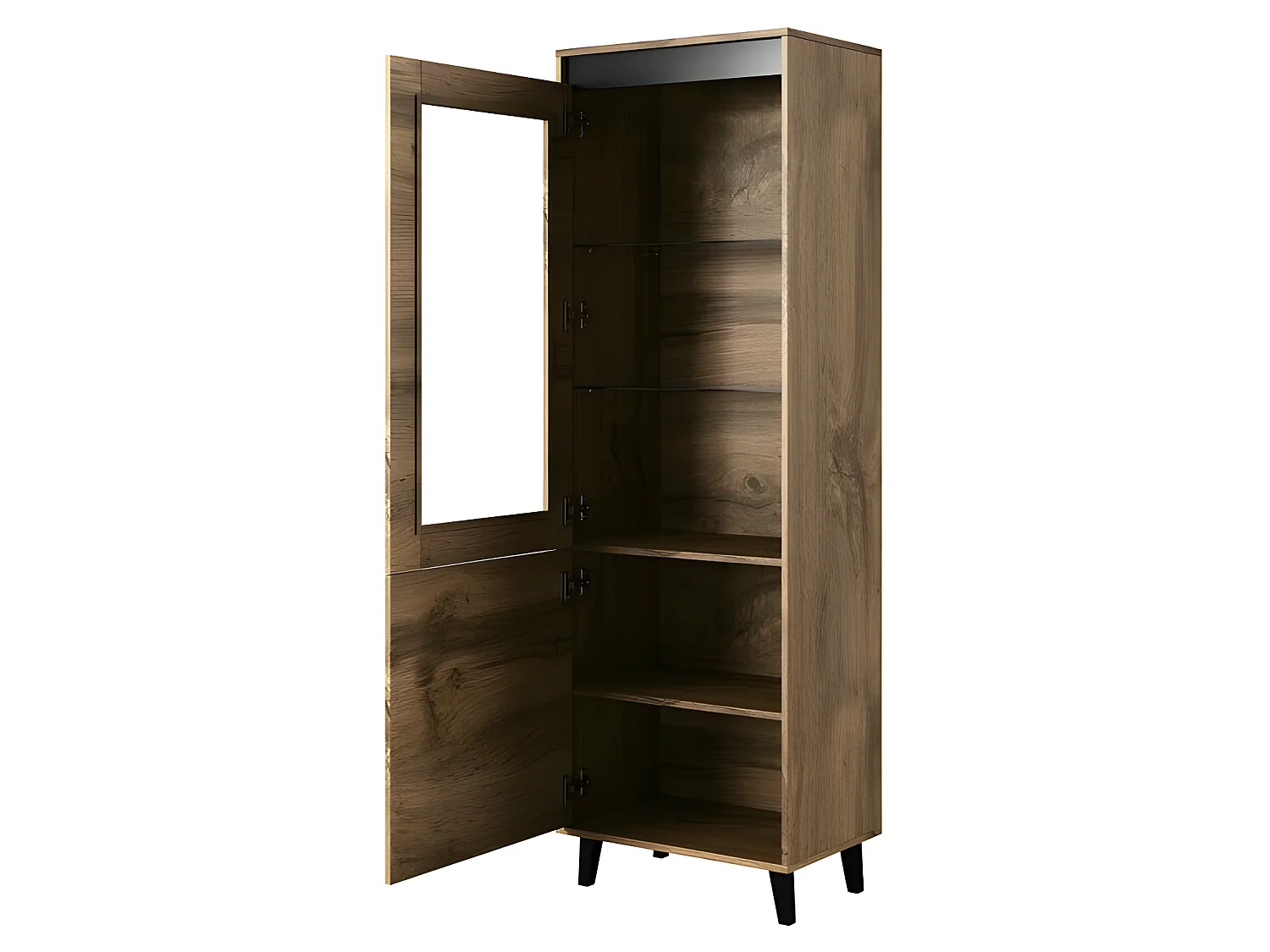 Vitrine NORDIS cm avec étagères vitrine, bibliothèque en chêne wotan de haute qualité