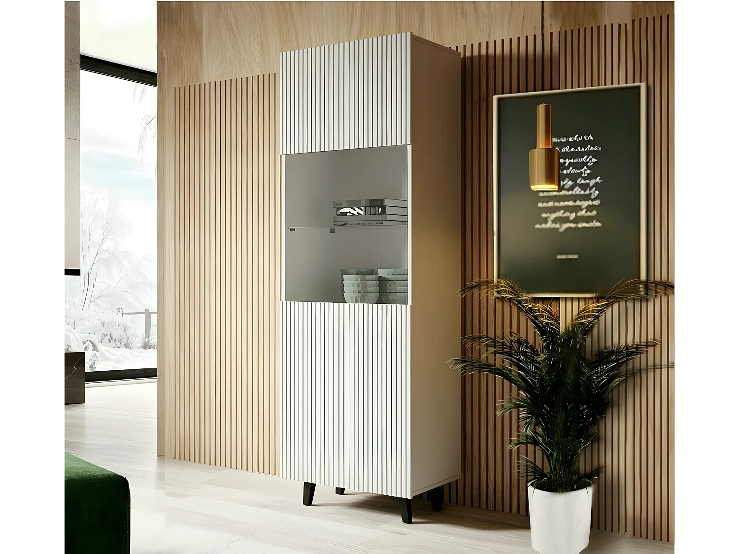 Vitrine PALACE cm avec étagères vitrine, bibliothèque Blanc 60x182x40 de haute qualité