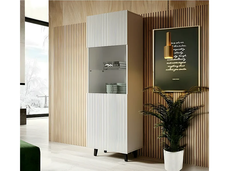 Vitrine PALACE cm avec étagères vitrine, bibliothèque Blanc 60x182x40 de haute qualité