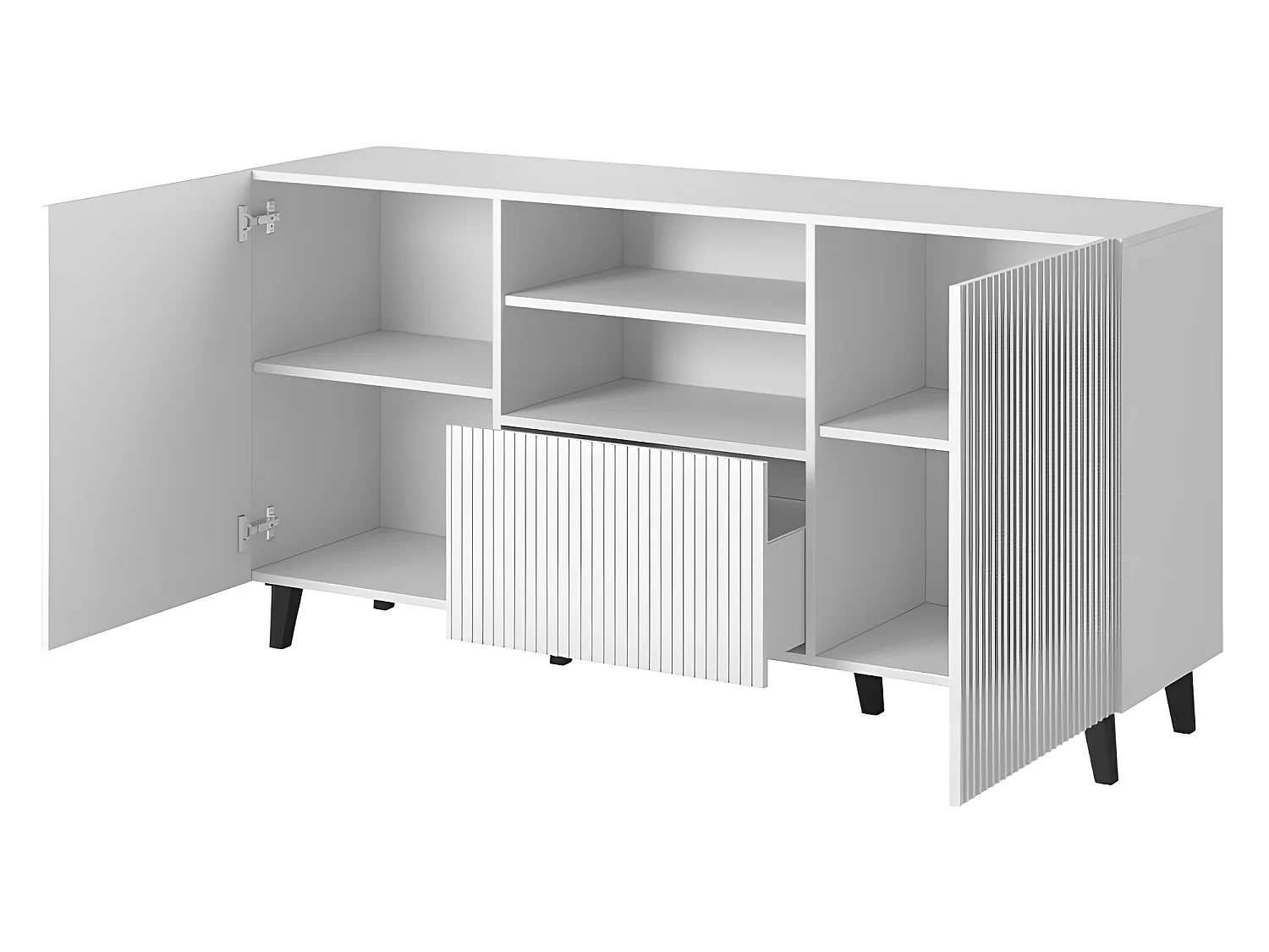 Commode de rangement Meuble universel NOIR 150x83x40cm PALACE élegant sur pieds