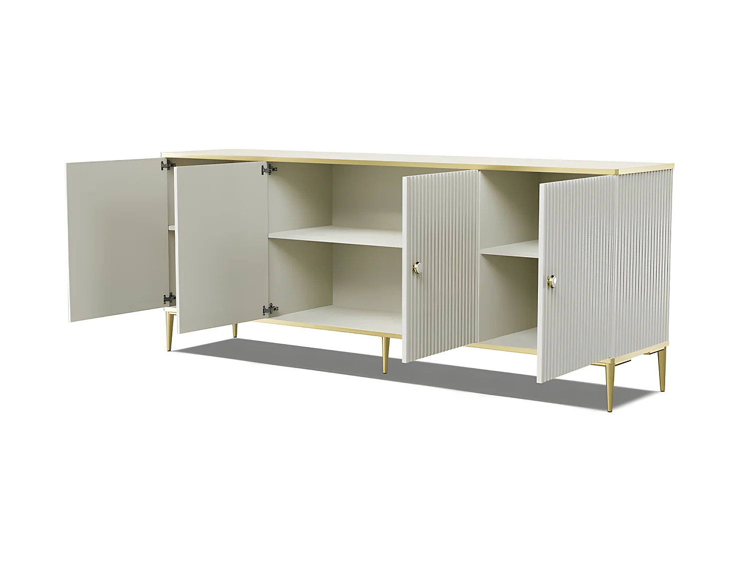 Commode de rangement Meuble universel Cachemir 182x73x40cm PETOR sur pieds avec 4 portes