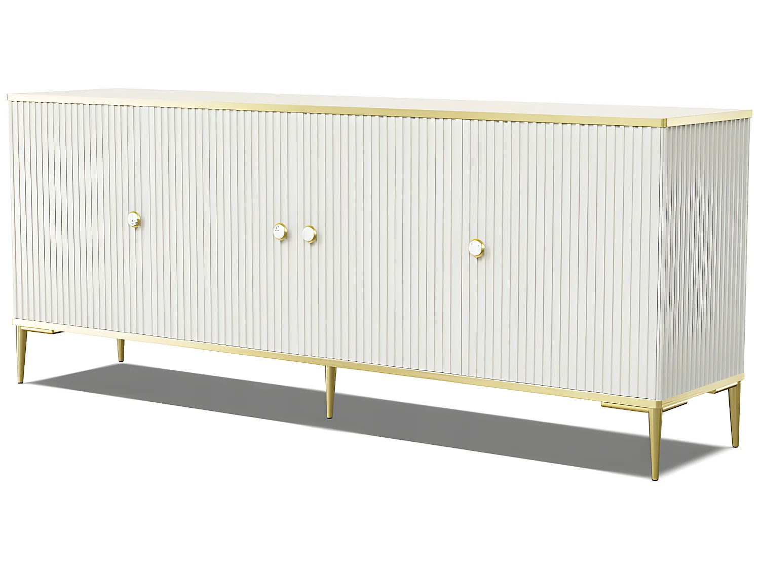 Commode de rangement Meuble universel Cachemir 182x73x40cm PETOR sur pieds avec 4 portes