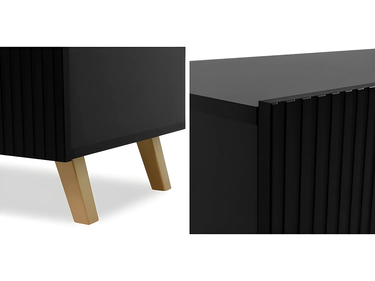 Commode de rangement Meuble universel NOIR 200x83x40cm PALACE élegant sur pieds