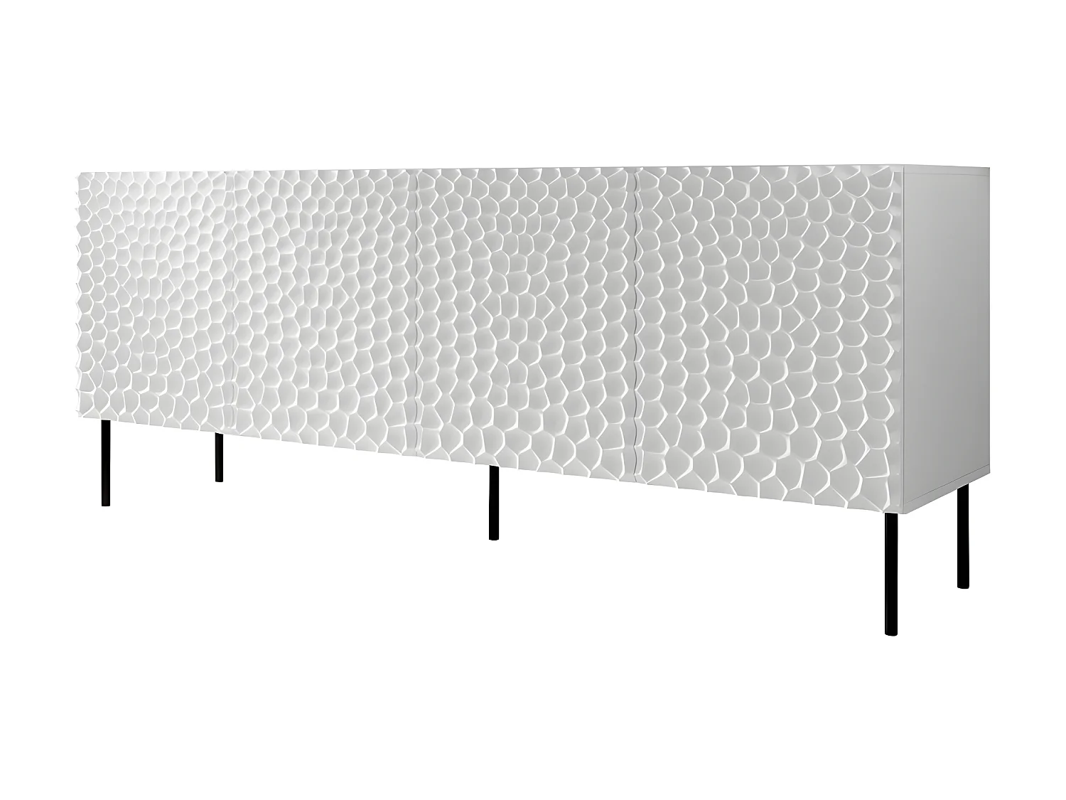 Commode de rangement Meuble universel 190x75x41cm sur pied Blanc mat HOTI