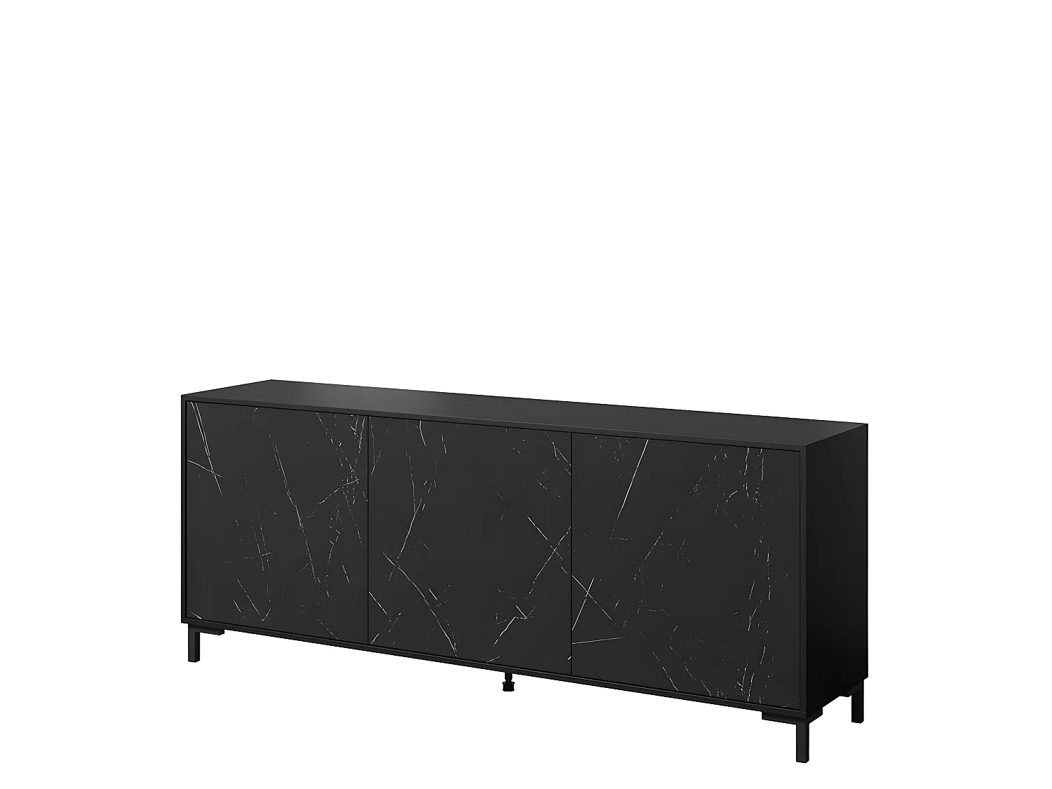 Commode de rangement Meuble universel Noir 200x81x45cm PALACE sur pieds