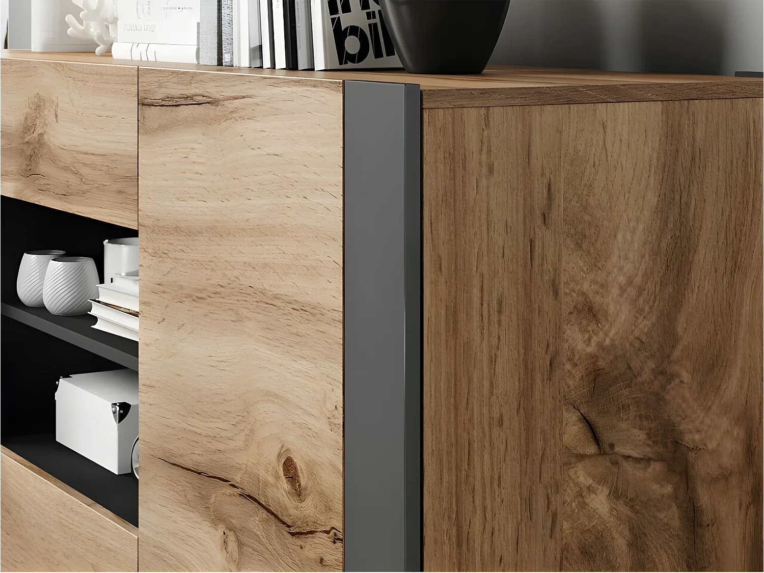 Commode de rangement Meuble universel Wotan 138x83x38cm WOODY élegant sur pieds