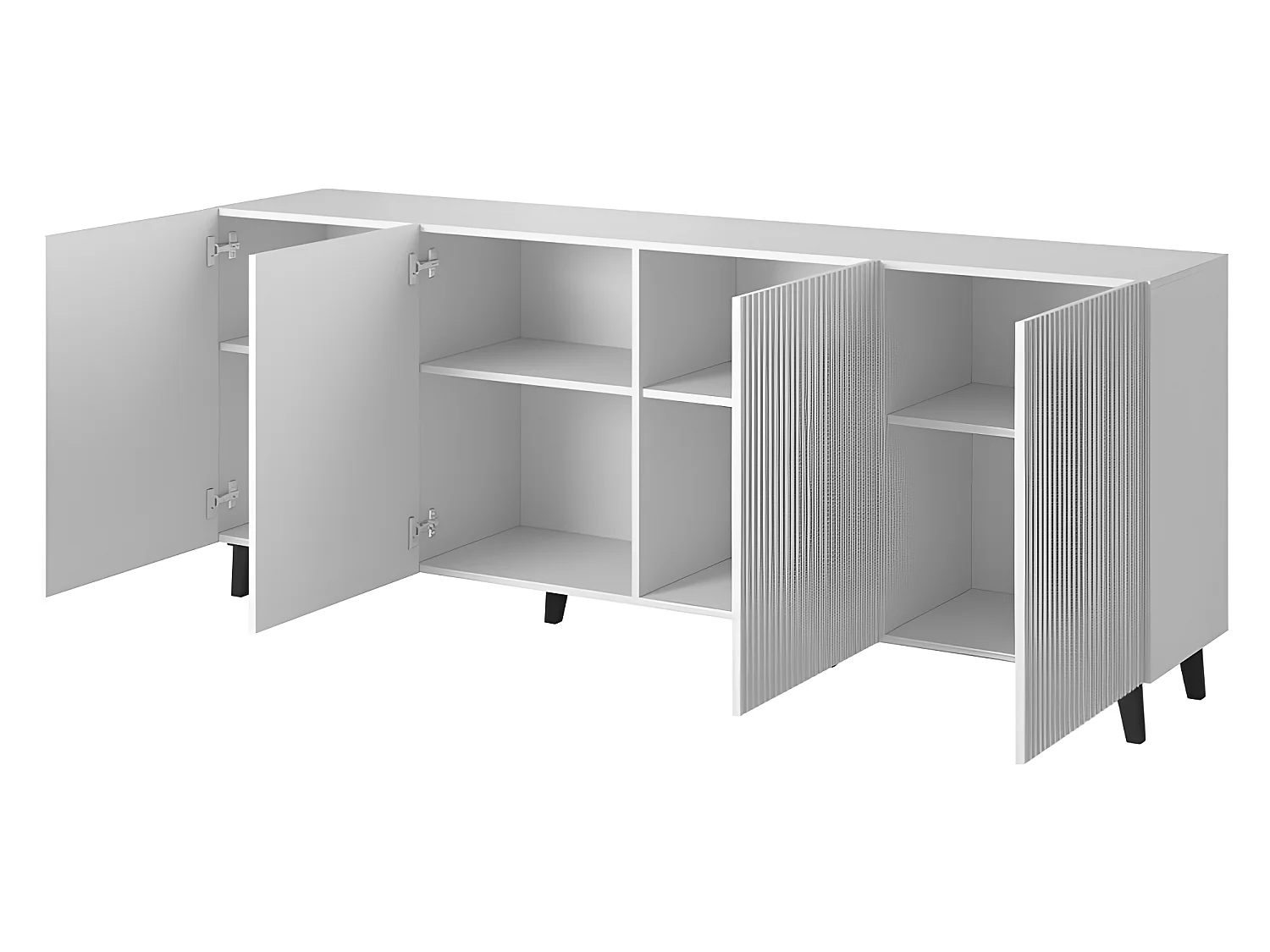 Commode de rangement Meuble universel Blanc 200x83x40cm PALACE élegant sur pieds