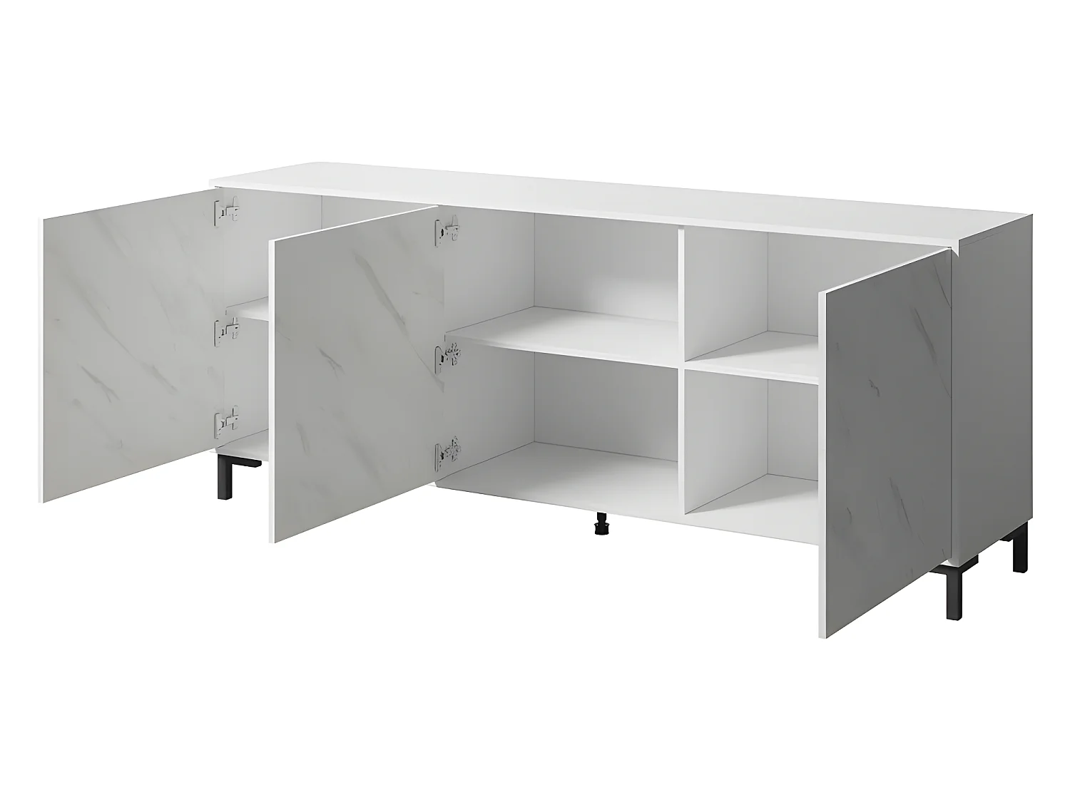 Commode de rangement Meuble universel Blanc 200x81x45cm PALACE sur pieds