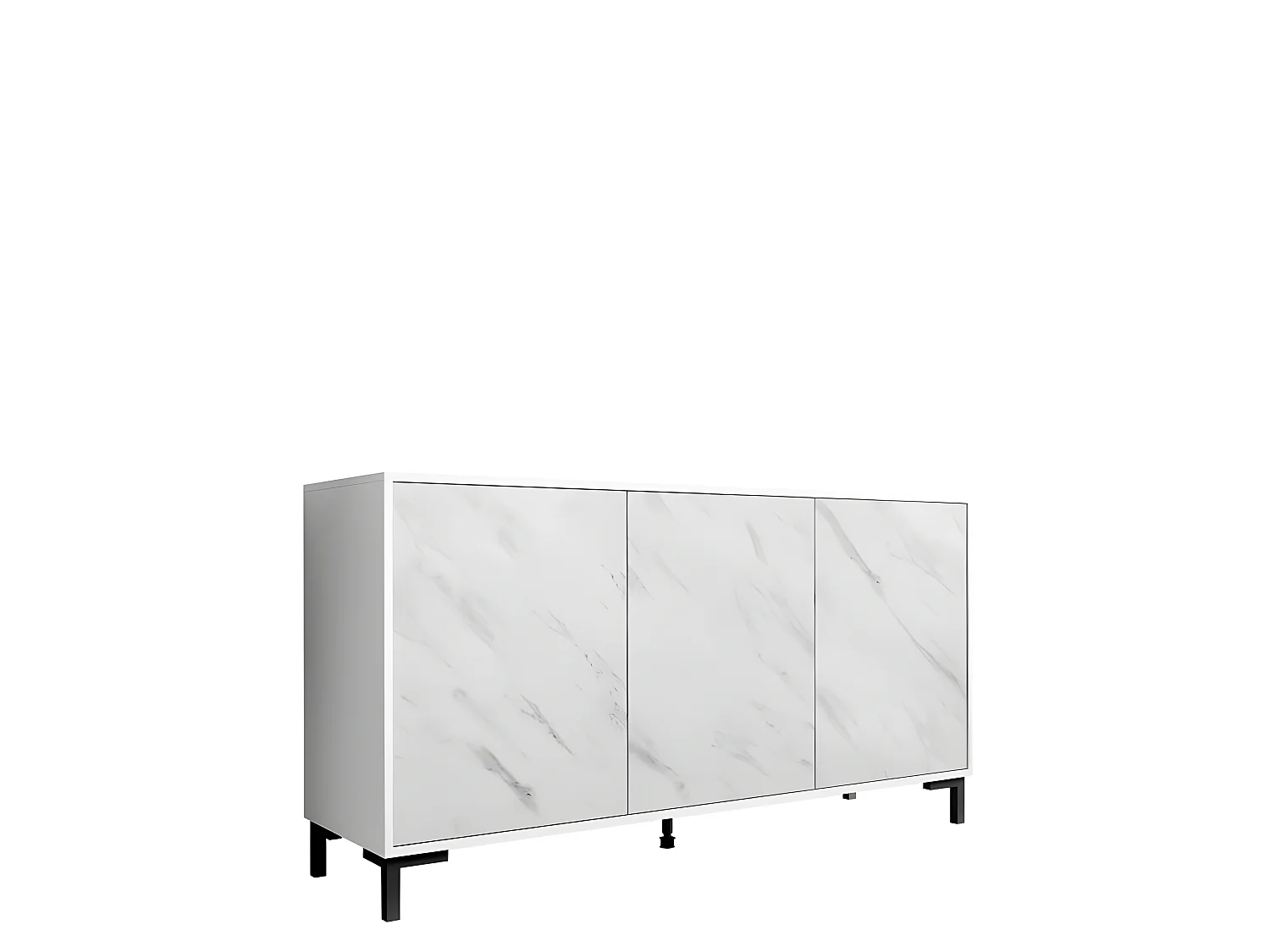 Commode de rangement Meuble universel Blanc 150x81x45cm PALACE sur pieds