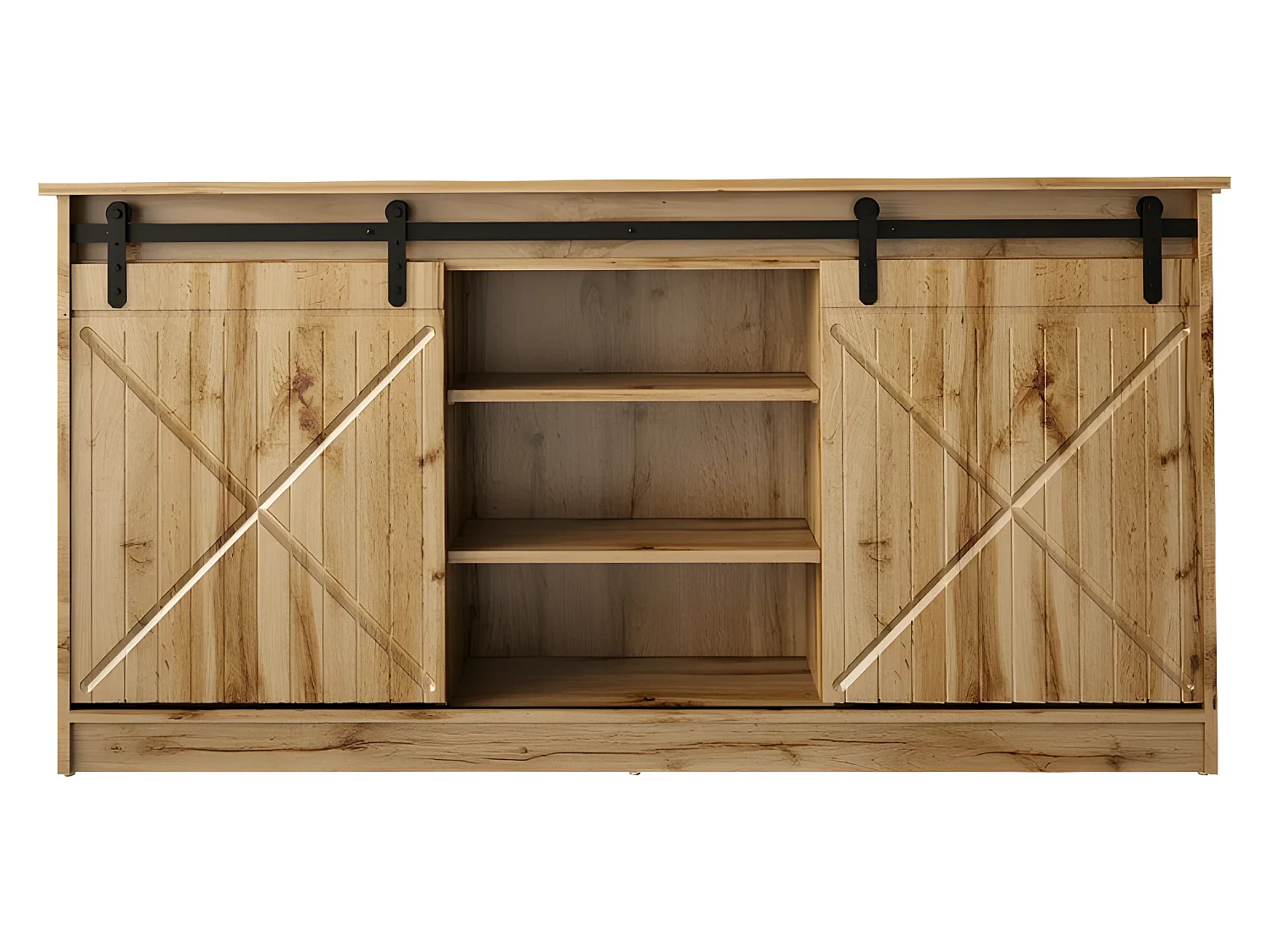 Commode de rangement Meuble universel couleur Chêne wotan 160x81x35cm GRANGE porte coulissante