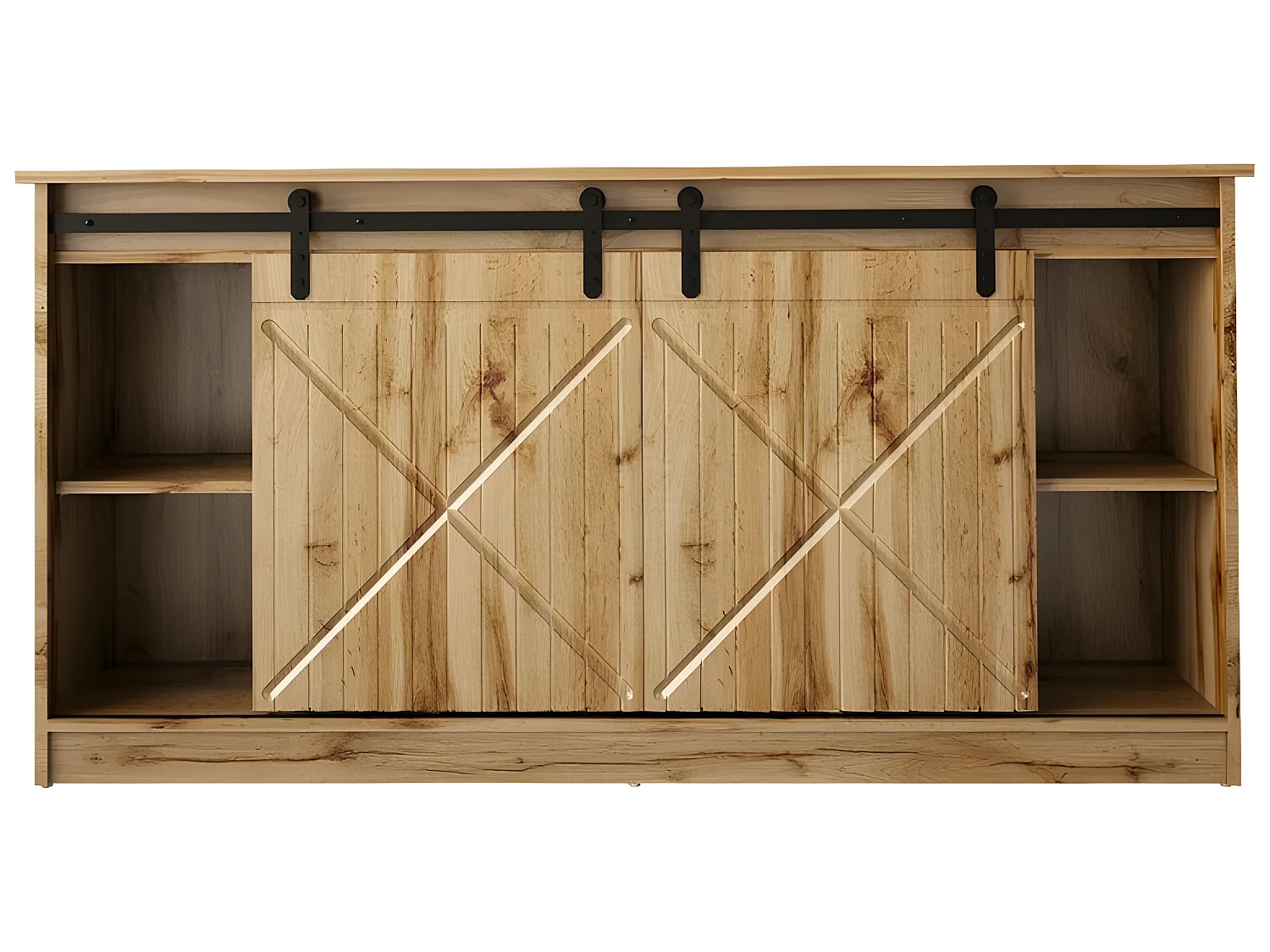 Commode de rangement Meuble universel couleur Chêne wotan 160x81x35cm GRANGE porte coulissante