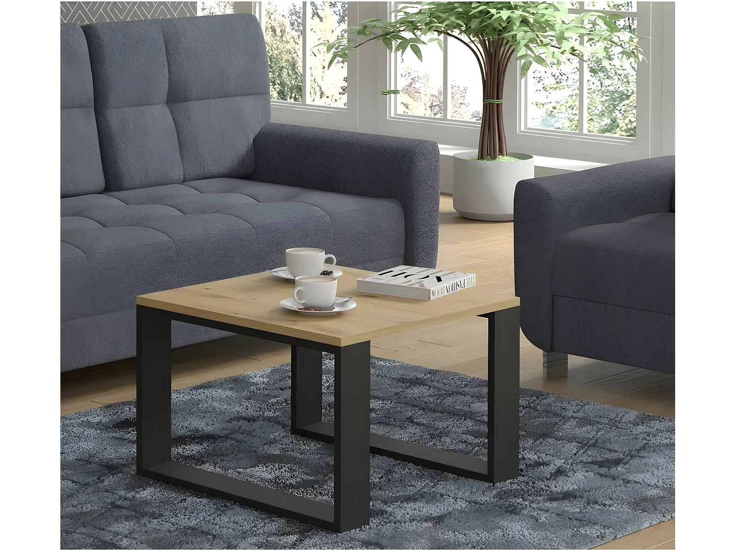 Table basse Artisan Luca 60x60cm design moderne de haute qualité