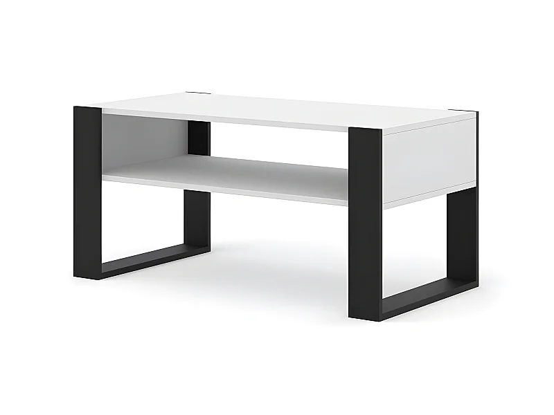 Table basse couleur blanc mat MONDI 100x50cm design moderne de haute qualité