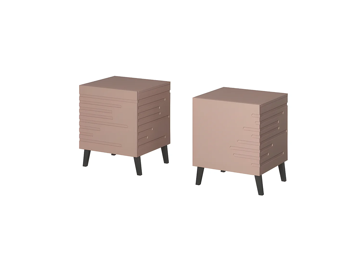 Table de chevet Set de 2x NOVAK 44x52x40 cm avec tiroir Rose antique