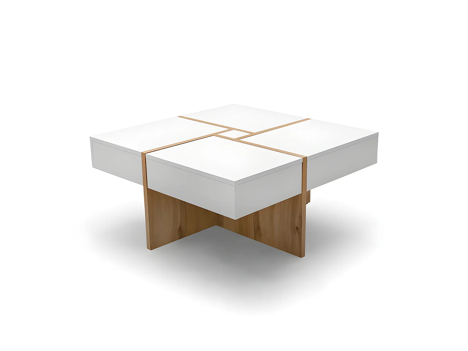 Table basse blanc 85x85cm Reve design moderne de haute qualité