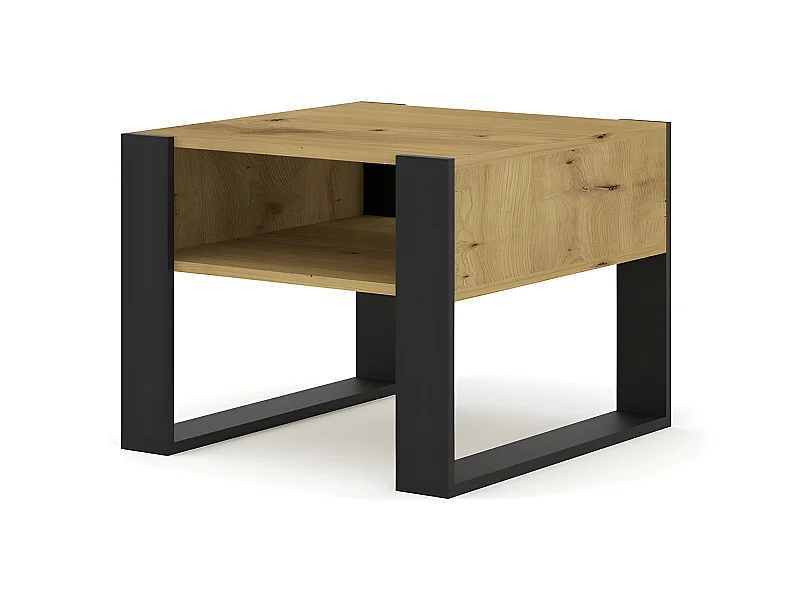 Table basse couleur MONDI chêne artisan 60x60cm design moderne de haute qualité