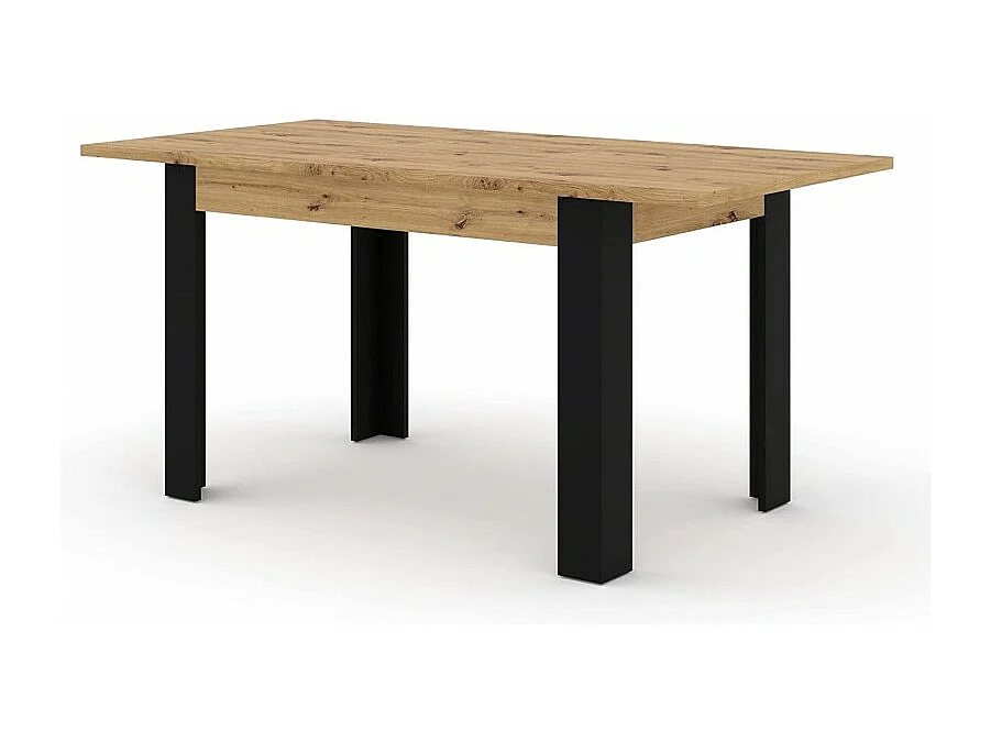 Table à manger avec rallonge Nuka H en chêne - Longueur: 120 cm - 160 cm