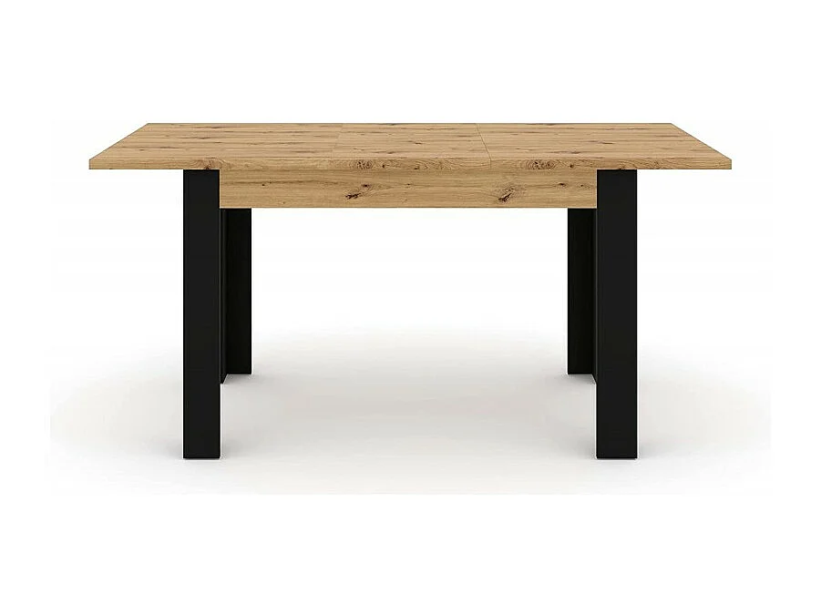 Table à manger avec rallonge Nuka H en chêne - Longueur: 120 cm - 160 cm