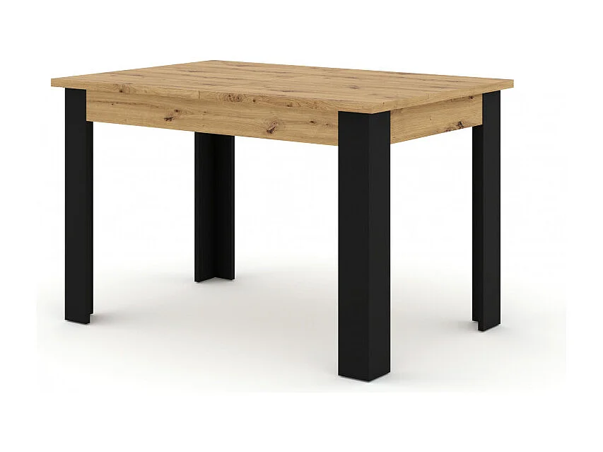 Table à manger avec rallonge Nuka H en chêne - Longueur: 120 cm - 160 cm