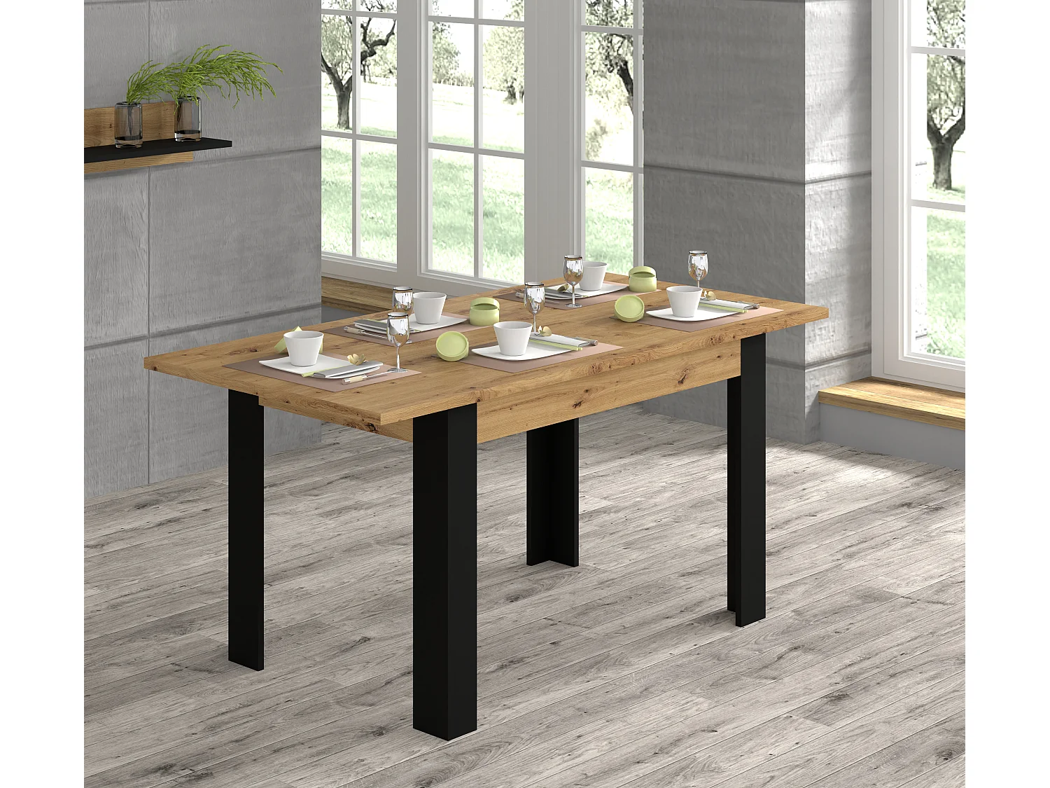 Ausziehtisch NUKA H 120–160 cm Artisan Eiche