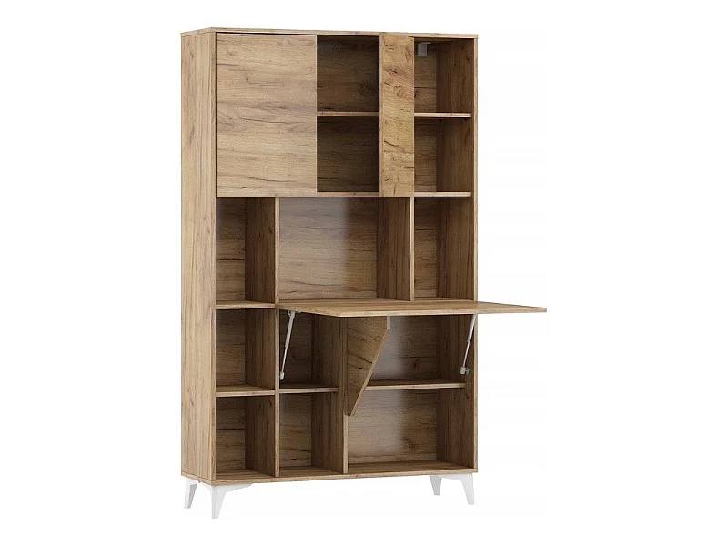 Armoire Placard Convertible en bureau et table Home office 175x105x34cm « Meggie 2-Or Artisan»