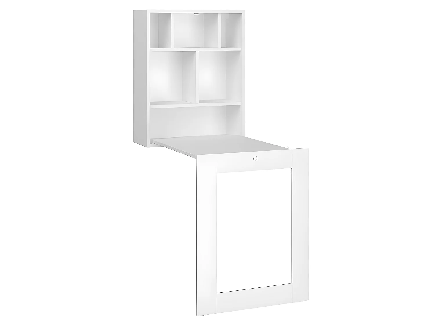 Bureau pliable TILT Table murale pliante pour ordinateur Bureau ménager Blanc mat