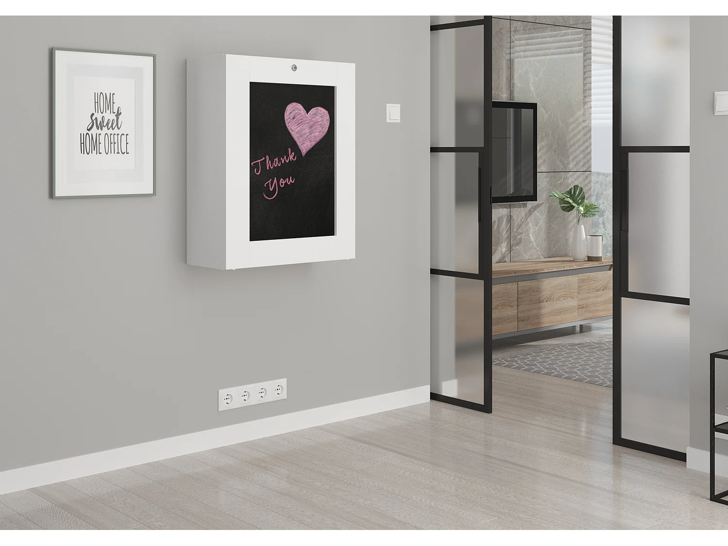 Bureau pliable TILT Table murale pliante pour ordinateur Bureau ménager Sonoma Chêne