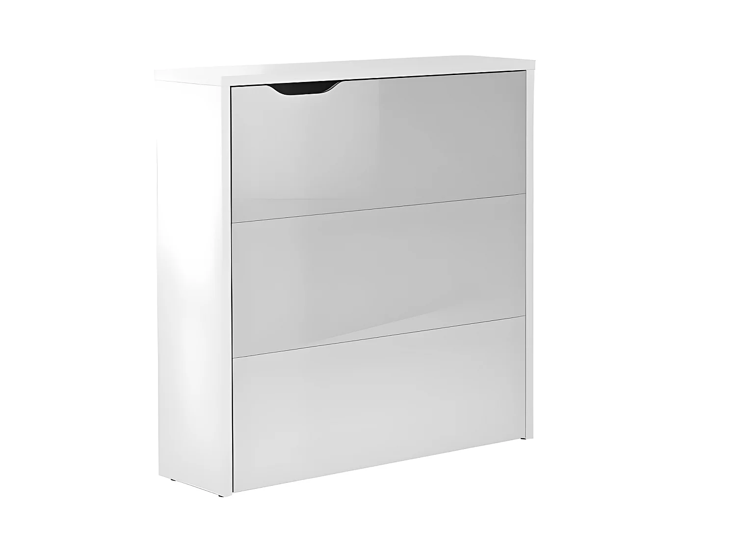Lenart Bureau extensible avec rangement 90cm OFFICE CONSUS SLIM CW02P blanc brillant droit