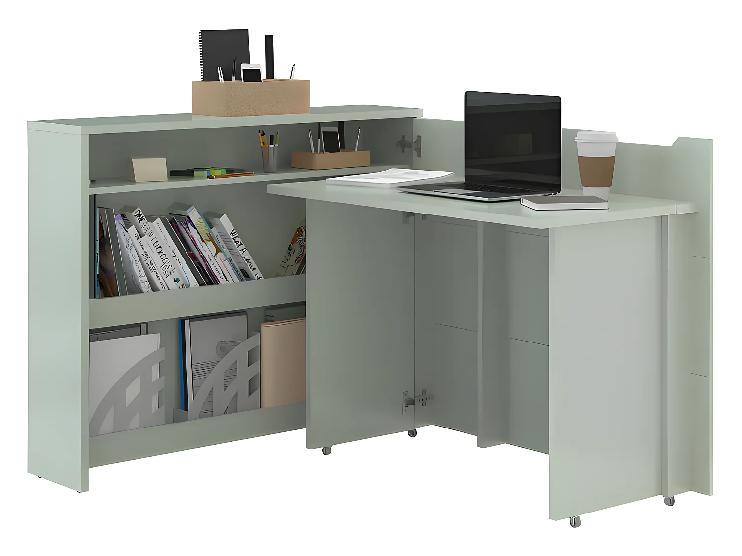 Lenart Bureau extensible avec rangement 115cm OFFICE CONSUS CW01P Sauge droit