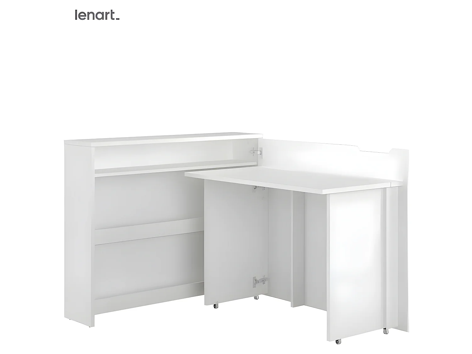Lenart Bureau extensible avec rangement 115cm OFFICE CONSUS CW01P blanc mat droit