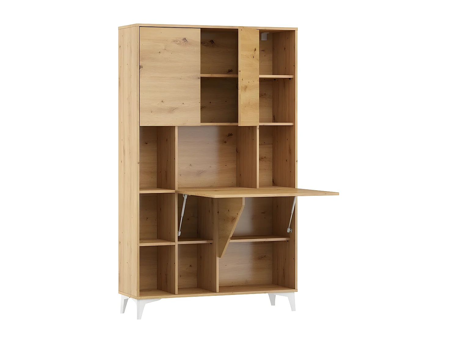 Armoire Placard Convertible en bureau et table Home office 175x105x34cm « Meggie 2-Chêne Artisan»