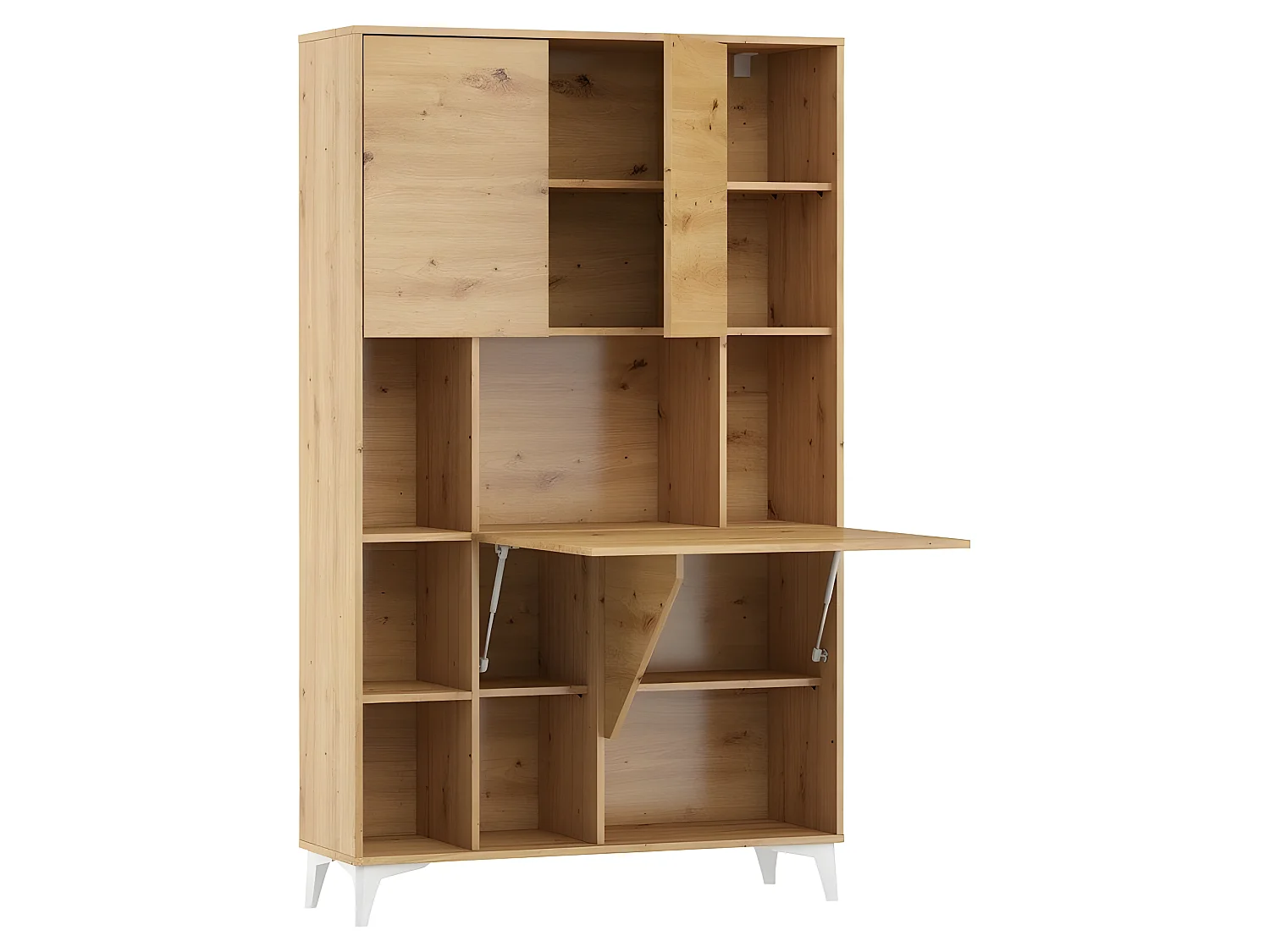 Armoire Placard Convertible en bureau et table Home office 175x105x34cm « Meggie 2-Chêne Artisan»
