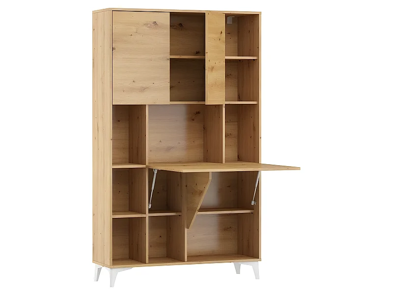 Armoire Placard Convertible en bureau et table Home office 175x105x34cm « Meggie 2-Chêne Artisan»