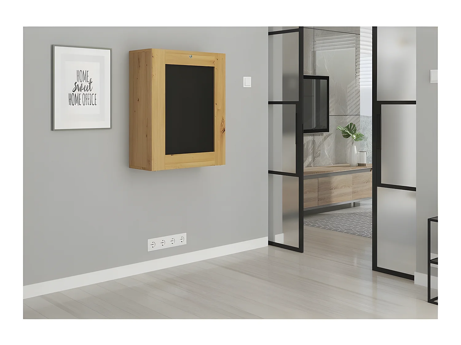 Bureau pliable TILT Table murale pliante pour ordinateur Bureau ménager Noir mat