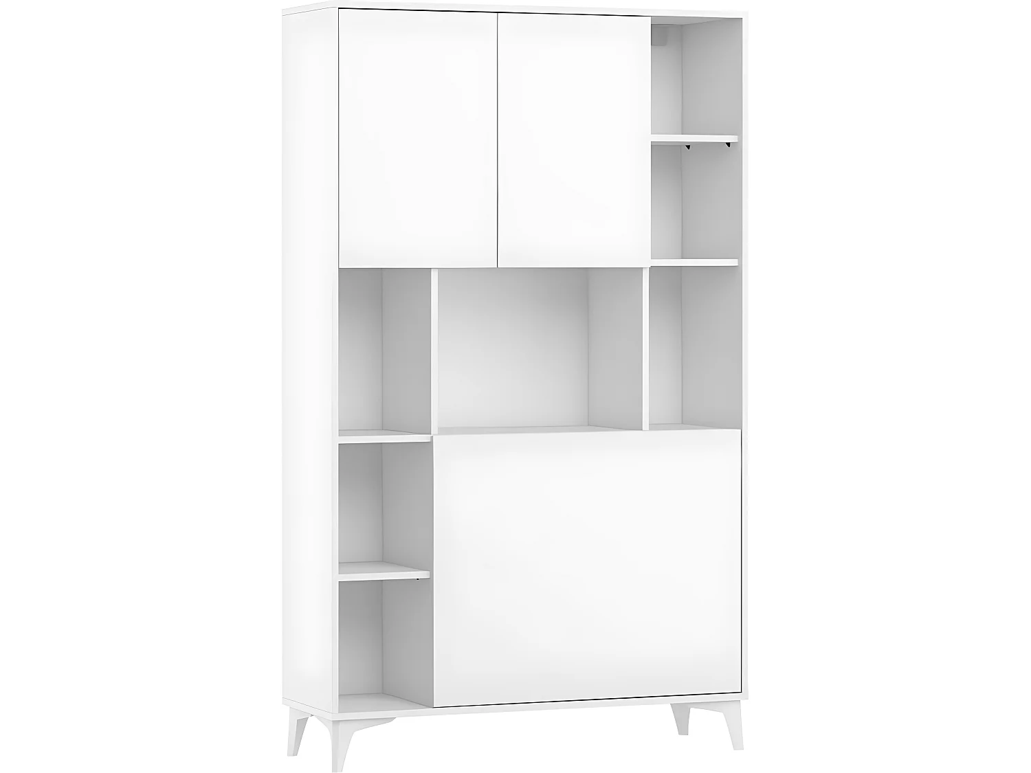 Armoire Placard Convertible en bureau et table Home office 175x105x34cm « Meggie 2-Blanc mat»
