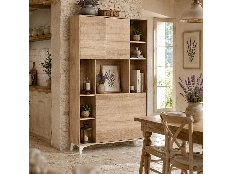 Armoire Placard Convertible en bureau et table Home office 175x105x34cm « Meggie 2-Sonoma artisan»