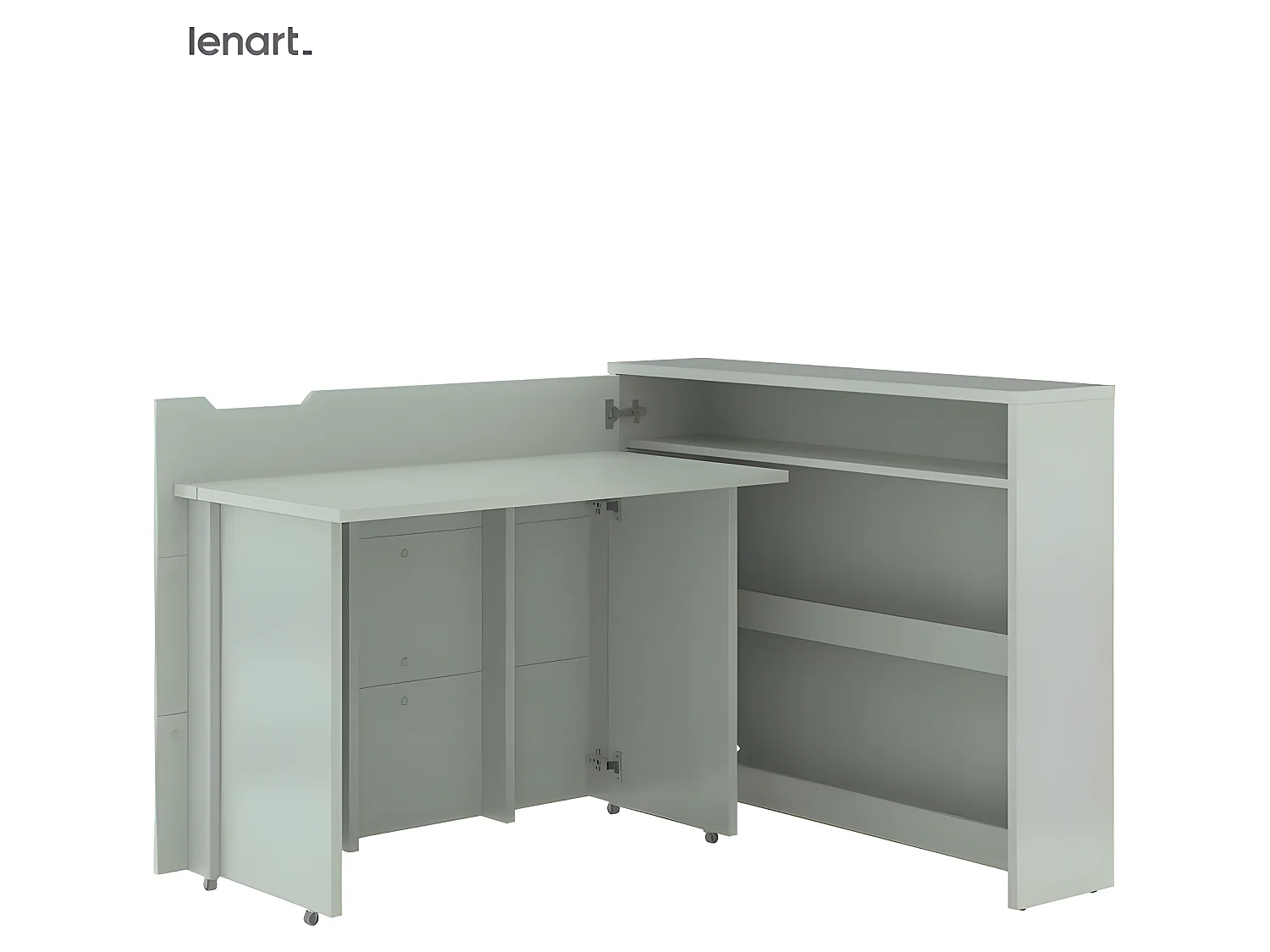 Lenart Bureau extensible avec rangement 115cm OFFICE CONSUS CW01L Sauge gauche