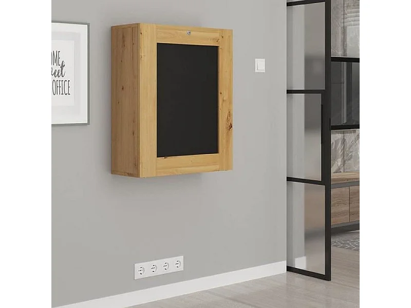 Bureau pliable TILT Table murale pliante pour ordinateur Bureau ménager Chêne artisan - Noir mat