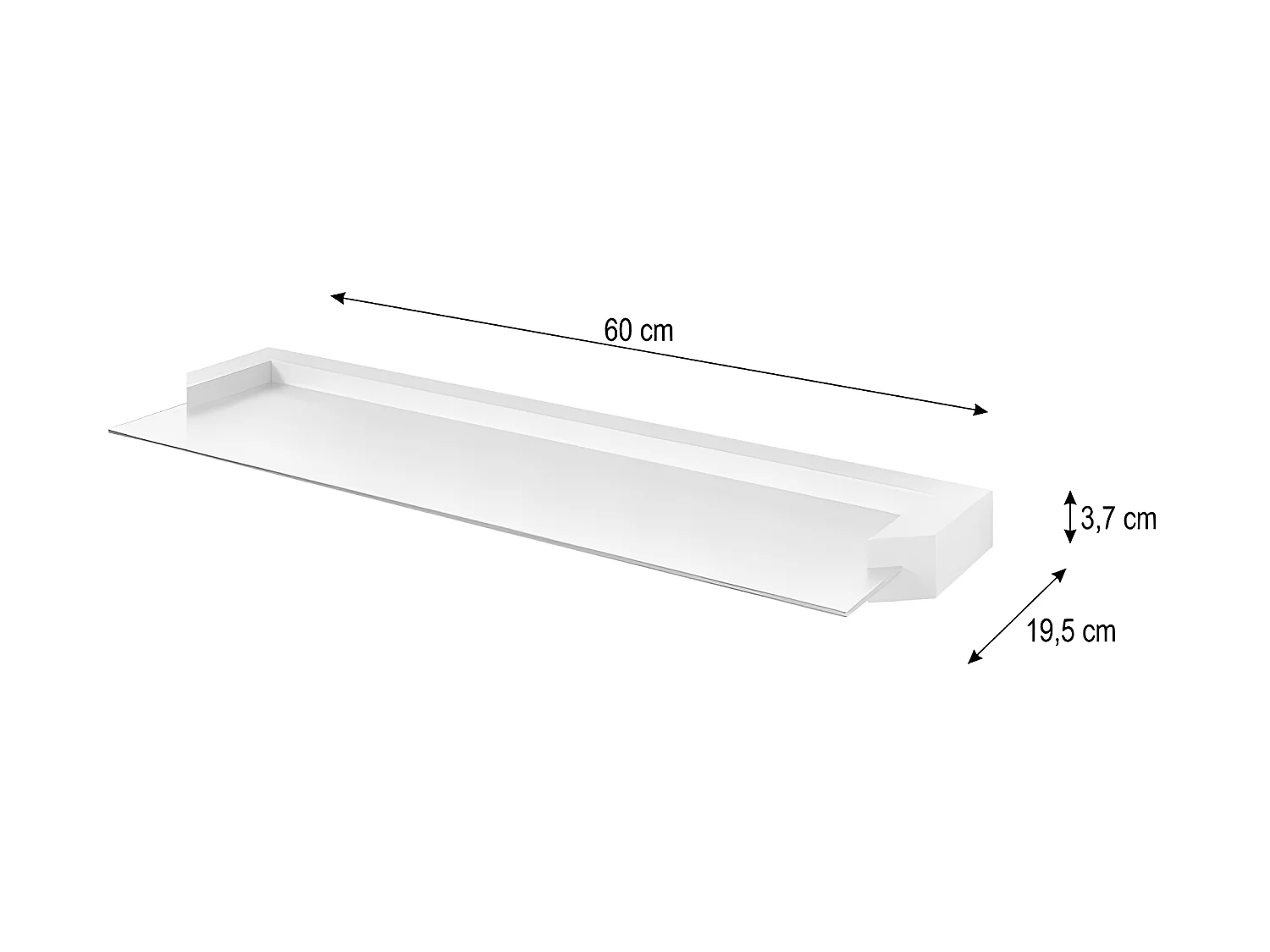 Etagère murale lot de 2 couleur blanc 60x3,7x19,5cm AURIS